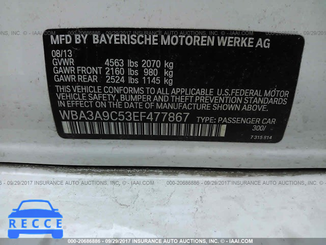 2014 BMW 335 I WBA3A9C53EF477867 Bild 8