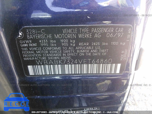 1997 BMW 328 IC WBABK7324VET64860 image 8