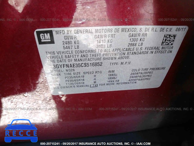 2012 Cadillac SRX LUXURY COLLECTION 3GYFNAE35CS516852 image 8