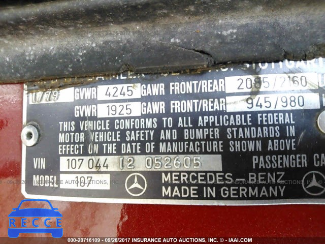 1979 MERCEDES BENZ OTHER 10704412052605 image 8