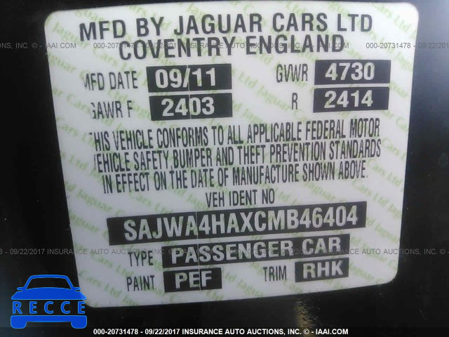 2012 Jaguar XKR S SAJWA4HAXCMB46404 image 8