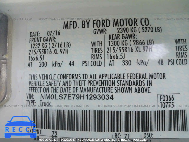 2017 FORD TRANSIT CONNECT NM0LS7E79H1293034 image 8