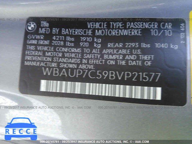 2011 BMW 128 I WBAUP7C59BVP21577 image 8