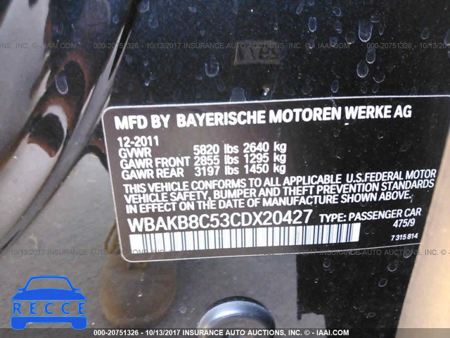 2012 BMW 750 LI WBAKB8C53CDX20427 зображення 8