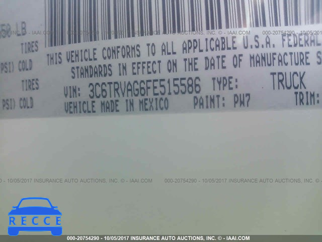 2015 RAM Promaster 1500 1500 STANDARD 3C6TRVAG6FE515586 image 8