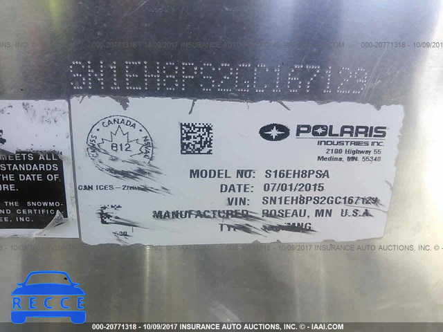 2016 POLARIS INDY 800 RMK SN1EH8PS2GC167129 image 8