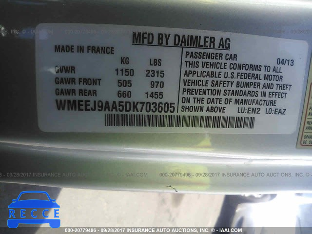 2013 Smart Fortwo ELECTRIC WMEEJ9AA5DK703605 image 8