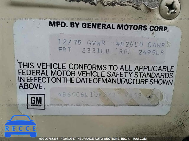 1976 BUICK SKYLARK 4B69C6L108273 image 8
