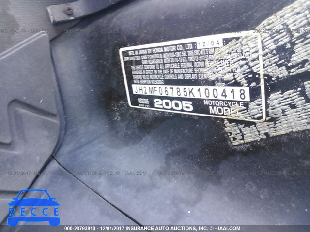 2005 Honda NSS250 S JH2MF06785K100418 image 9