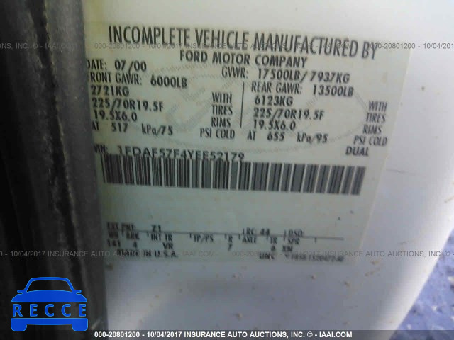 2000 FORD F550 SUPER DUTY 1FDAF57F4YEE52179 image 8