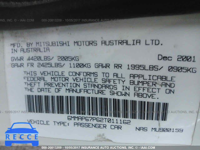 2002 Mitsubishi Diamante LS 6MMAP67P62T011162 image 8