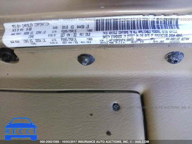 1999 Jeep Wrangler / Tj SE 1J4FY29P2XP418053 image 8