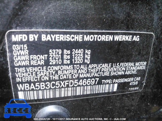 2015 BMW 535 XI WBA5B3C5XFD546697 Bild 8