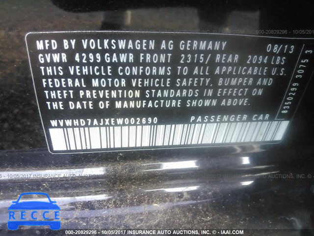 2014 Volkswagen GTI WVWHD7AJXEW002690 зображення 8