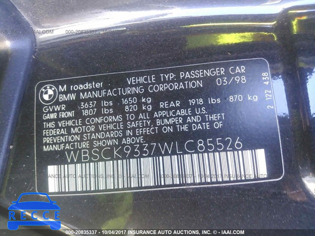 1998 BMW M ROADSTER WBSCK9337WLC85526 image 8