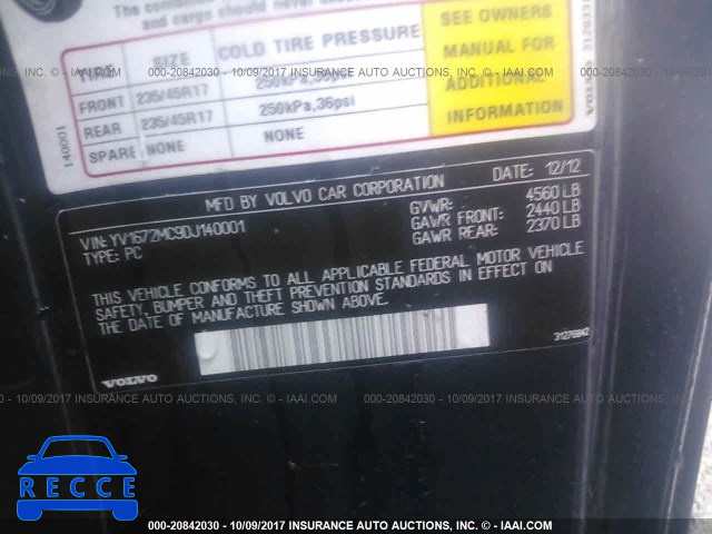 2013 Volvo C70 T5 YV1672MC9DJ140001 image 8