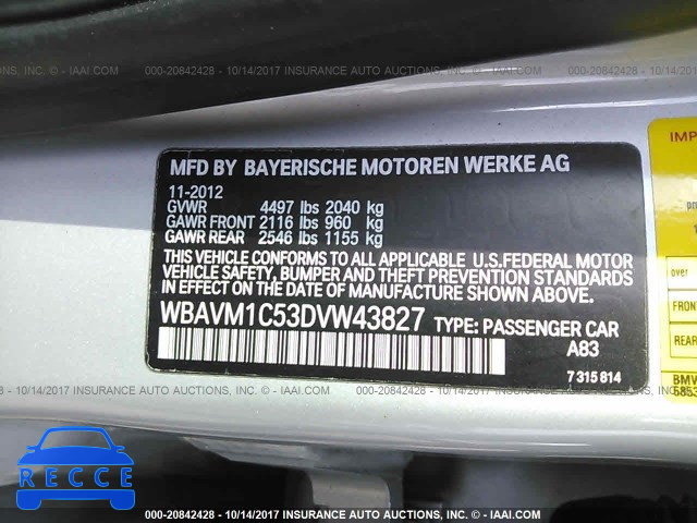 2013 BMW X1 SDRIVE28I WBAVM1C53DVW43827 зображення 8
