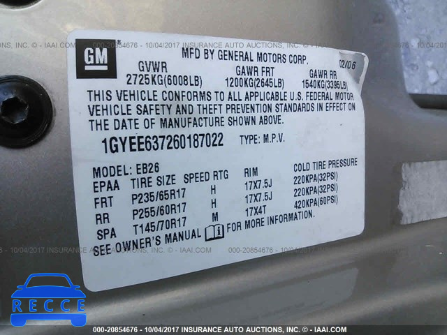 2006 Cadillac SRX 1GYEE637260187022 image 8