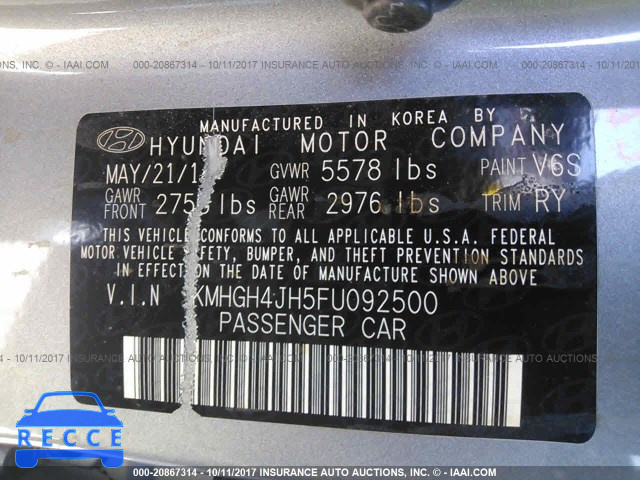 2015 Hyundai Equus SIGNATURE/ULTIMATE KMHGH4JH5FU092500 image 8