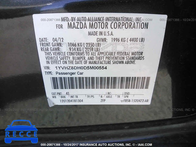 2013 Mazda 6 TOURING 1YVHZ8DH0D5M00554 image 8