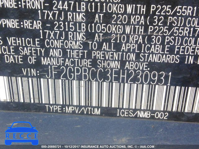 2014 Subaru Xv Crosstrek 2.0I HYBRID JF2GPBCC3EH230931 image 8