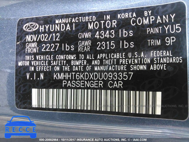 2013 Hyundai GENESIS COUPE 2.0T KMHHT6KDXDU093357 image 8