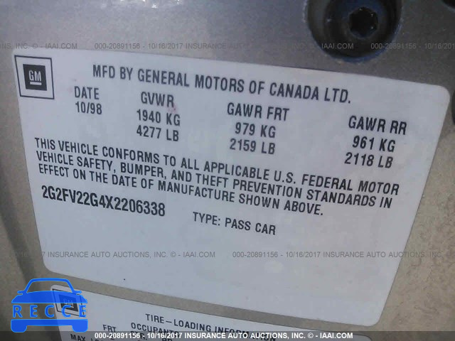 1999 Pontiac Firebird FORMULA/TRANS AM 2G2FV22G4X2206338 image 8