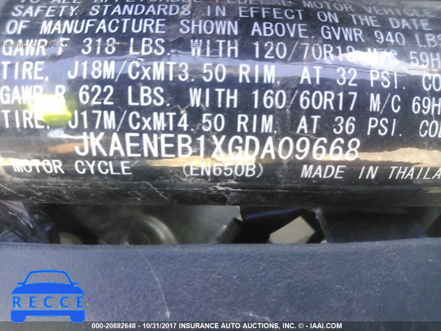 2016 Kawasaki EN650 B JKAENEB1XGDA09668 зображення 9