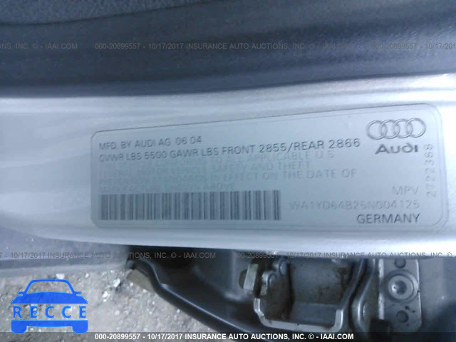 2005 Audi Allroad WA1YD64B25N004125 зображення 8