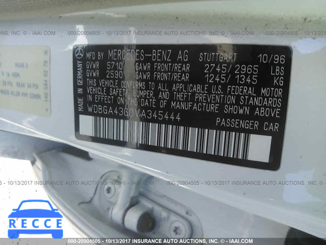 1997 Mercedes-benz S 420 WDBGA43G0VA345444 image 8