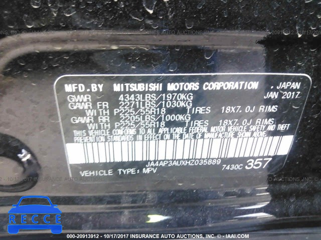 2017 MITSUBISHI OUTLANDER SPORT ES/SE JA4AP3AUXHZ035889 image 8