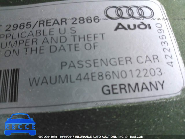 2006 Audi A8 L QUATTRO WAUML44E86N012203 зображення 8