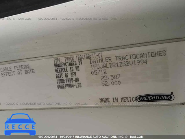 2013 FREIGHTLINER CASCADIA 125 1FUJGLDR1DSBV1994 image 9