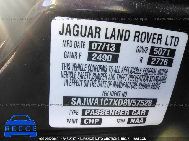 2013 Jaguar XJ SAJWA1C7XD8V57528 image 8