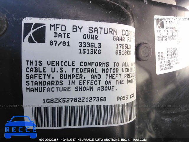 2002 Saturn SL2 1G8ZK52782Z127368 Bild 8