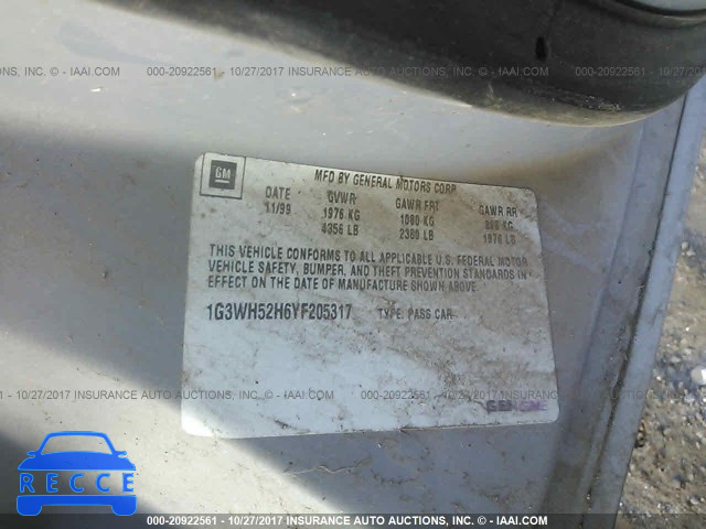 2000 Oldsmobile Intrigue GX 1G3WH52H6YF205317 зображення 8
