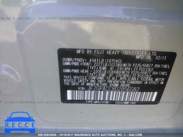 2013 Subaru Xv Crosstrek 2.0 PREMIUM JF2GPACC8D2856082 image 8