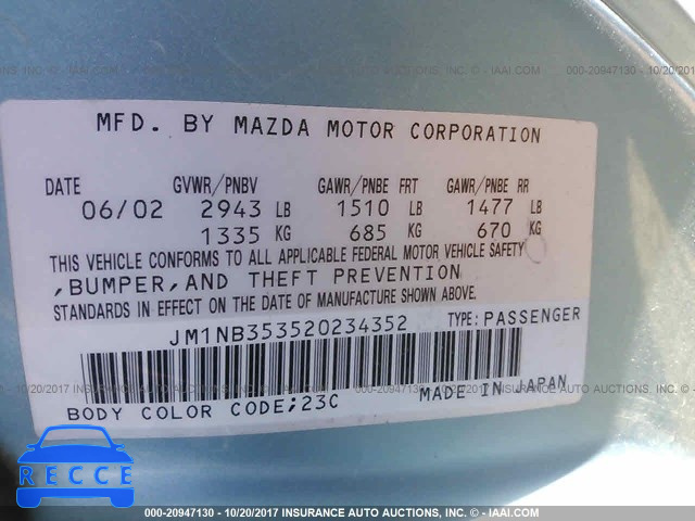 2002 Mazda MX-5 Miata LS JM1NB353520234352 image 8