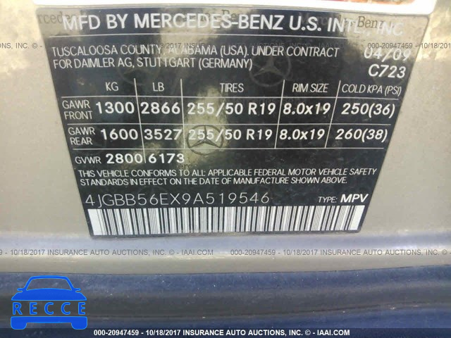 2009 Mercedes-benz ML 350 4JGBB56EX9A519546 Bild 8