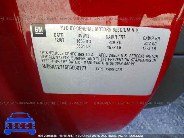 2008 Saturn Astra XR W08AT271685063777 image 8