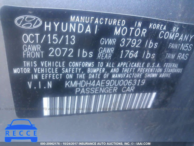2013 Hyundai Elantra GLS/LIMITED KMHDH4AE9DU006319 Bild 8