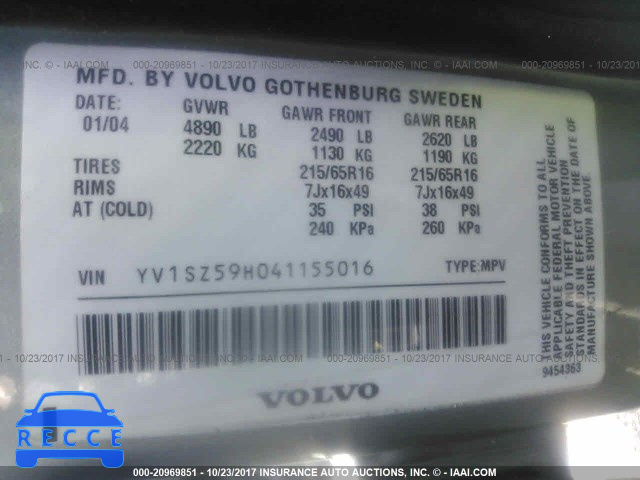 2004 Volvo XC70 YV1SZ59H041155016 image 8