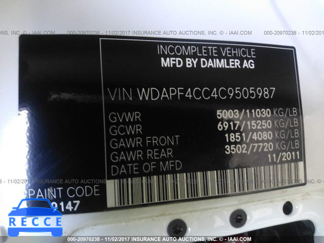 2012 MERCEDES-BENZ Sprinter WDAPF4CC4C9505987 image 8