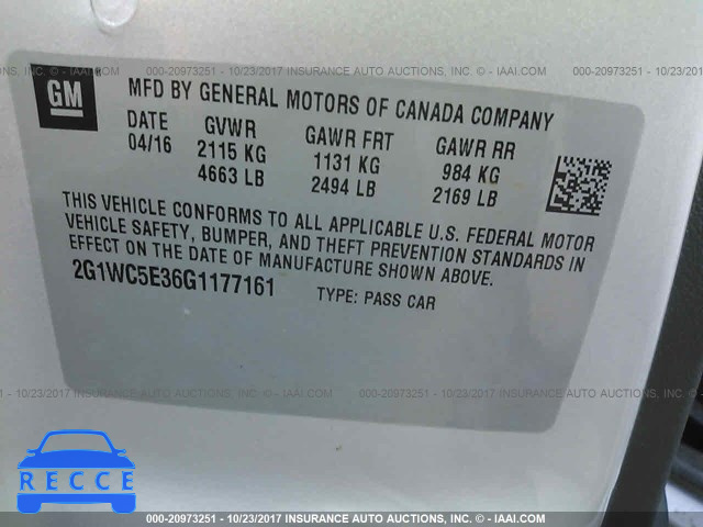 2016 Chevrolet Impala Limited LTZ 2G1WC5E36G1177161 image 8