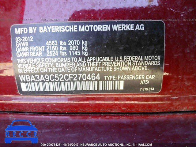 2012 BMW 335 I WBA3A9C52CF270464 image 8
