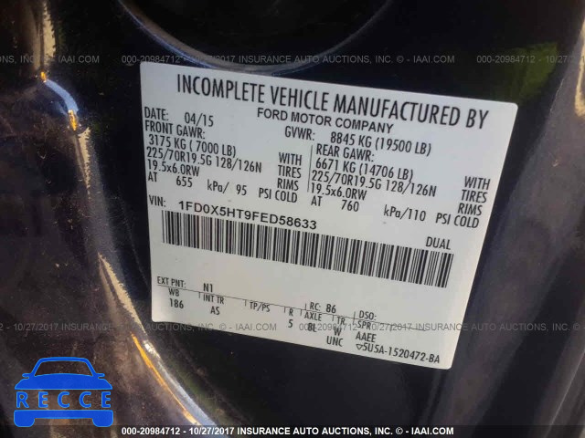 2015 Ford F550 SUPER DUTY 1FD0X5HT9FED58633 image 8