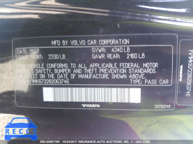2008 VOLVO C30 YV1MK672282063746 image 8