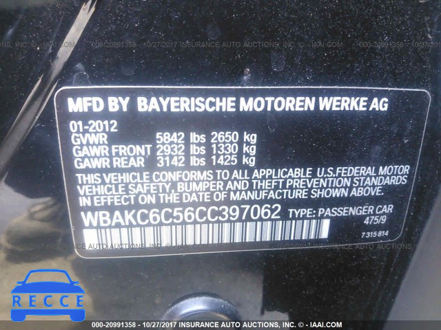 2012 BMW Alpina B7 WBAKC6C56CC397062 Bild 8