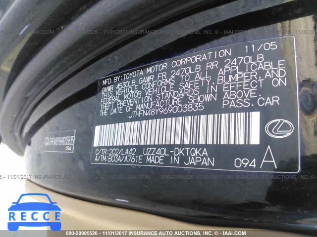 2006 Lexus SC 430 JTHFN48Y969003835 image 8