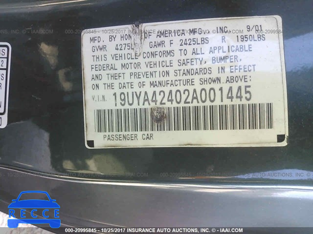 2002 Acura 3.2CL 19UYA42402A001445 image 8